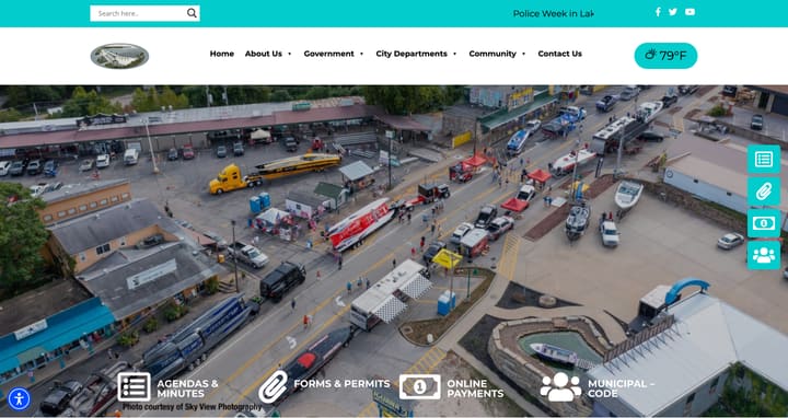 City of Lake Ozark website homepage