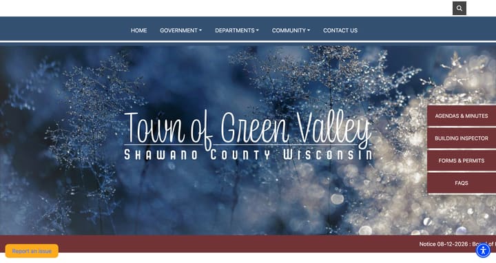 Town of Green Valley website homepage