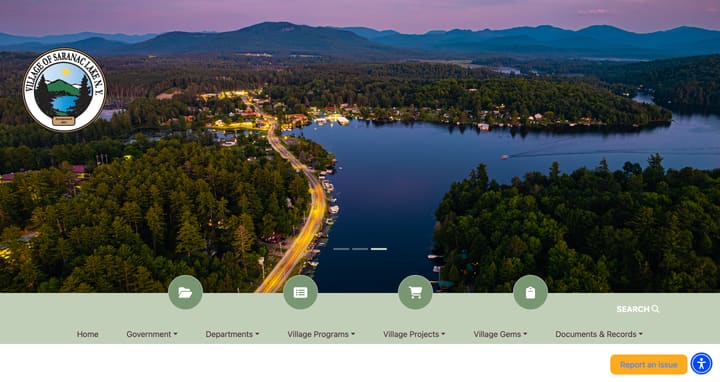 Village of Saranac Lake website homepage