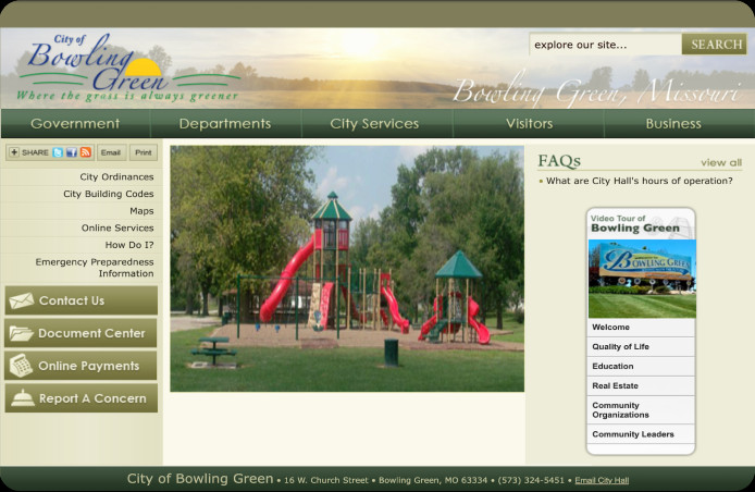Past and present website screenshots.